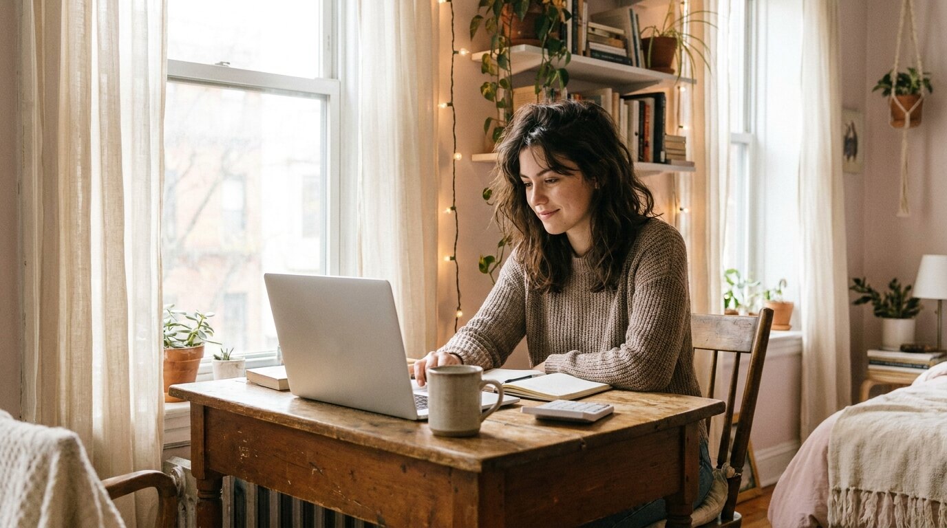 Étudiant préparant son budget — aides étudiantes 2026